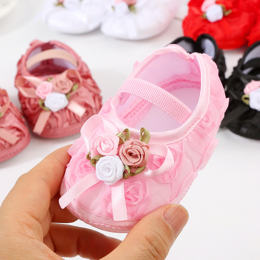 Spring, summer, autumn baby shoes 0-1 year old soft soled princess shoes 2-10 months newborn baby walking shoes