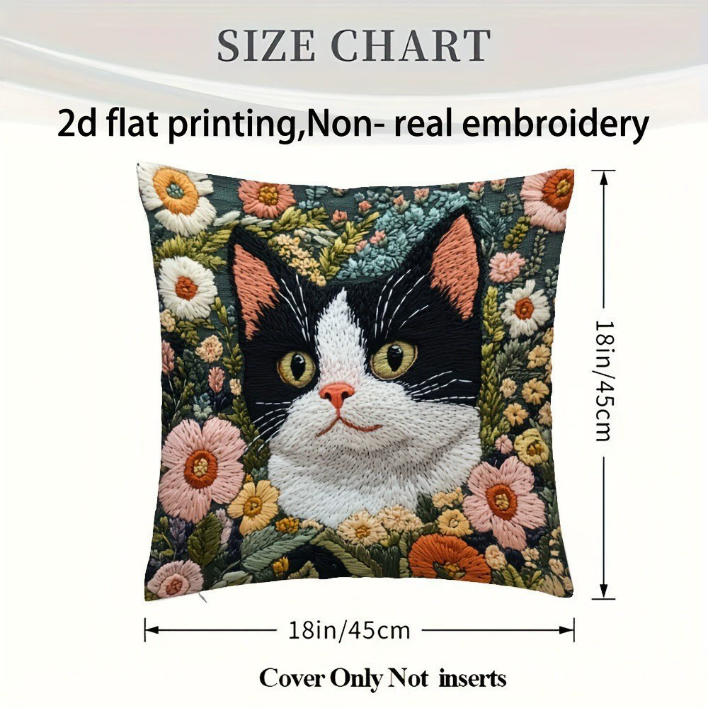 Cute Book Cat Party Cushion Cover Decor Cartoon Animal Pillowcase Printing Cojines Polyester Pillow Case for Sofa Home 45x45cm