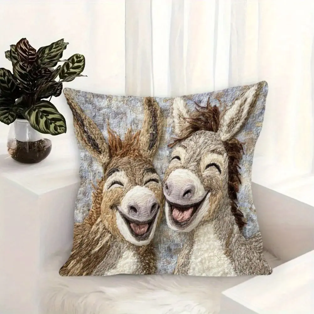 Cute Book Cat Party Cushion Cover Decor Cartoon Animal Pillowcase Printing Cojines Polyester Pillow Case for Sofa Home 45x45cm