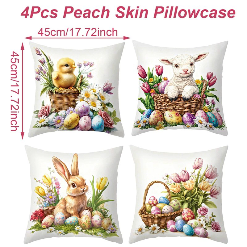 4 Pcs Butterflies Lilies Pillow Cases Butterfly Themed Birthday Party Decorations Soft Pillow Cover for Home Sofa Cushion Covers