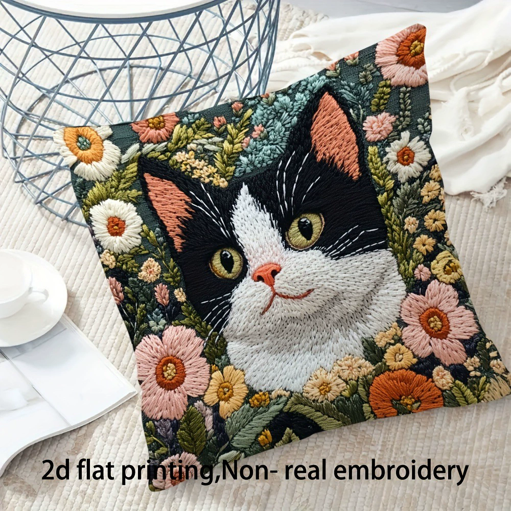 Cute Book Cat Party Cushion Cover Decor Cartoon Animal Pillowcase Printing Cojines Polyester Pillow Case for Sofa Home 45x45cm