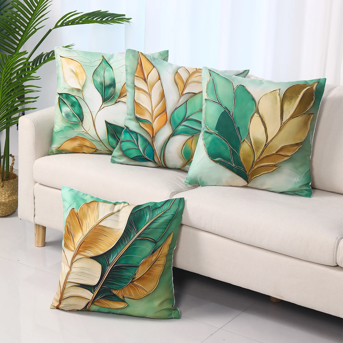 4 Pcs Butterflies Lilies Pillow Cases Butterfly Themed Birthday Party Decorations Soft Pillow Cover for Home Sofa Cushion Covers