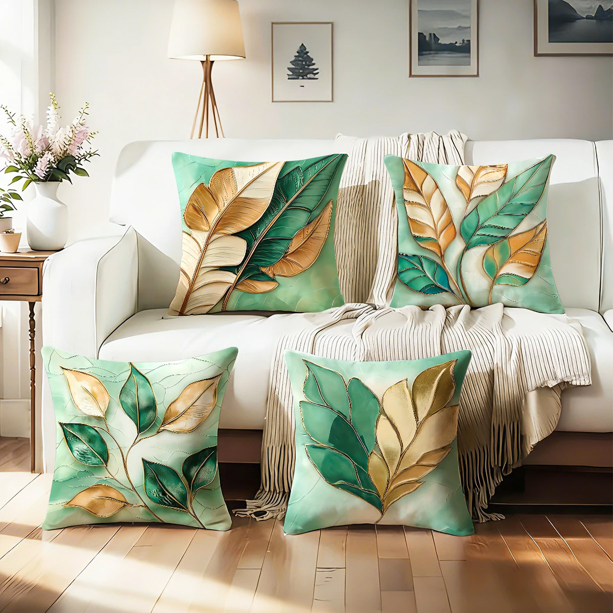 4 Pcs Butterflies Lilies Pillow Cases Butterfly Themed Birthday Party Decorations Soft Pillow Cover for Home Sofa Cushion Covers