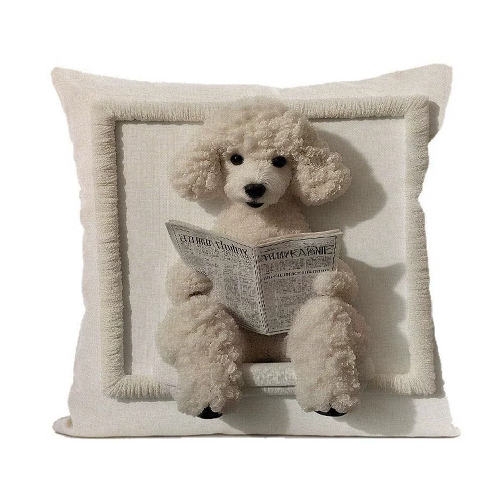 Cute Book Cat Party Cushion Cover Decor Cartoon Animal Pillowcase Printing Cojines Polyester Pillow Case for Sofa Home 45x45cm