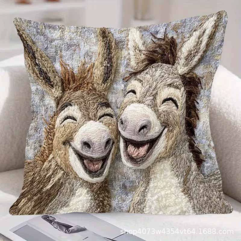 Cute Book Cat Party Cushion Cover Decor Cartoon Animal Pillowcase Printing Cojines Polyester Pillow Case for Sofa Home 45x45cm