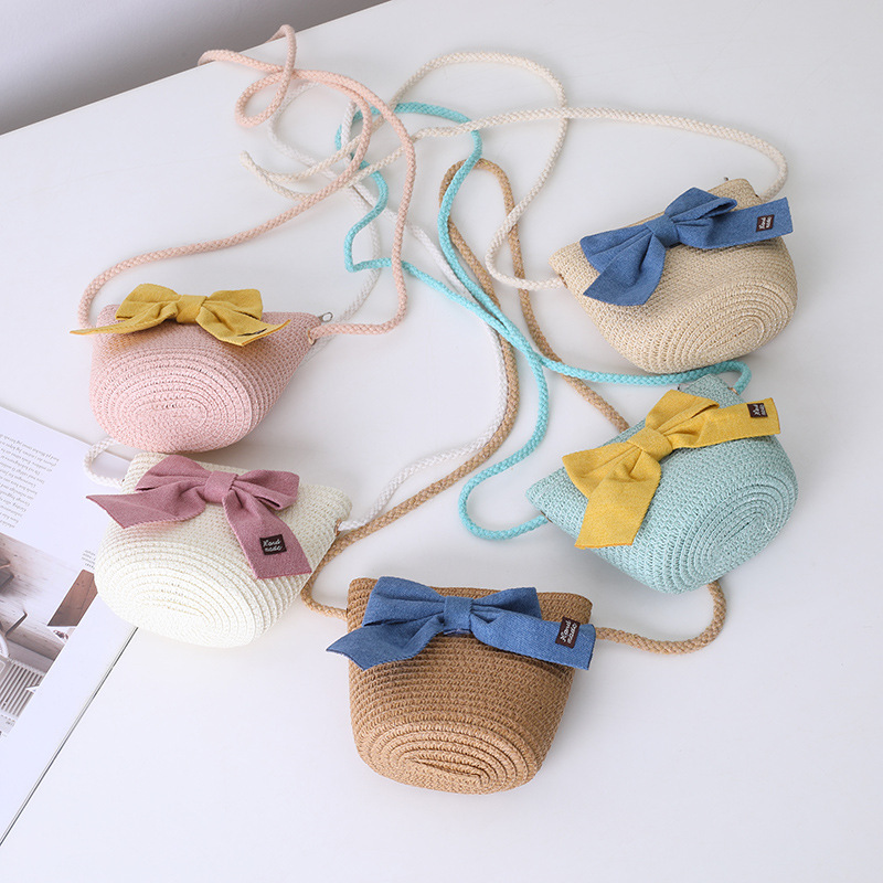 Kids Hat For Girls 2-7Y Straw Children's Sunshade Cap Bag Summer Baby Travel Sunscreen Beach Hat Sun Fisherman Cap Fashion Style