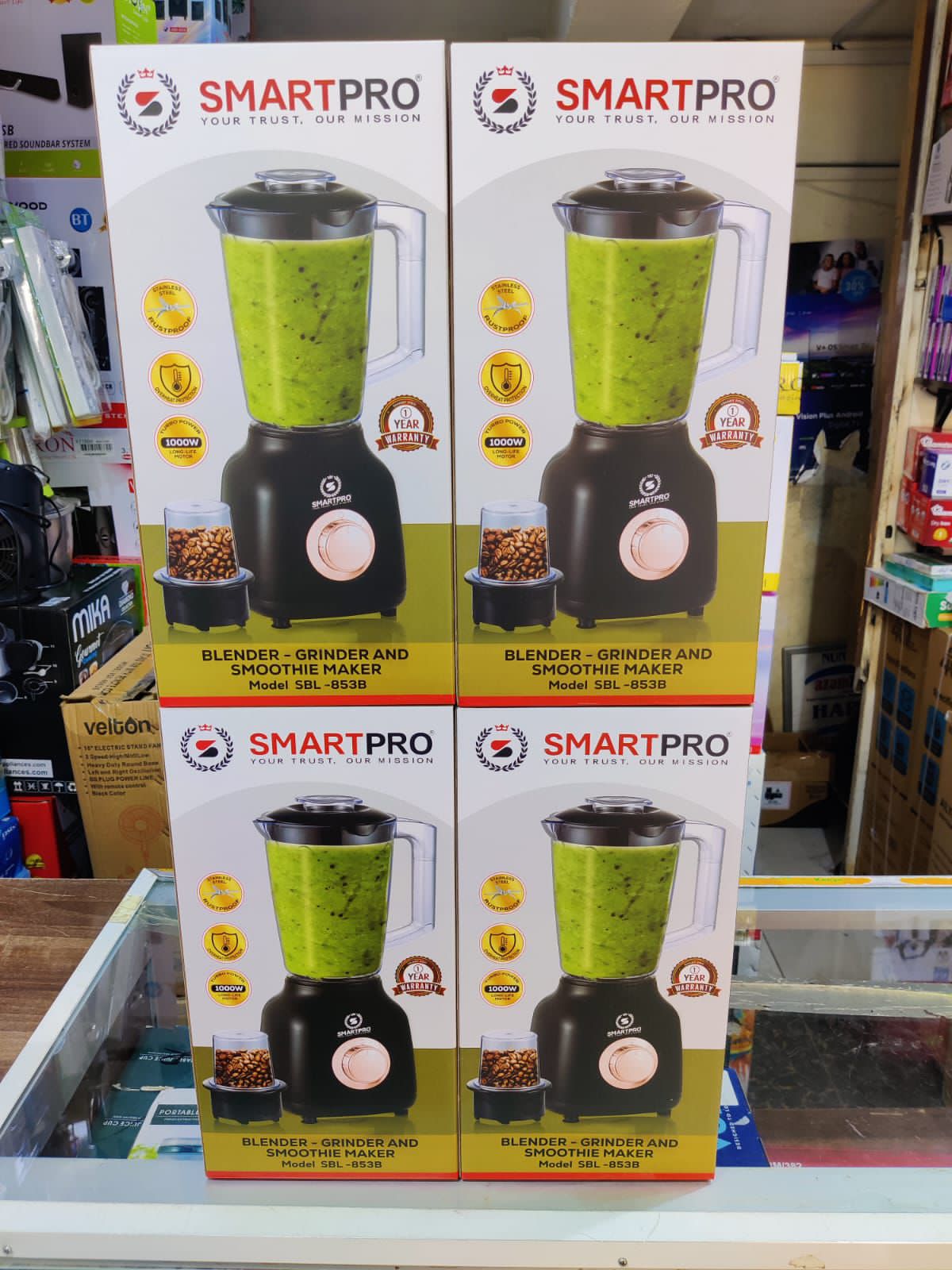 Smartpro 2-in-1 Electric Blender & Grinder - 500W Smoothie Maker with Mill - Model SBL-05WB, Electric Food Blender, Smoothie Blender with Grinder, Kitchen Blender Mill