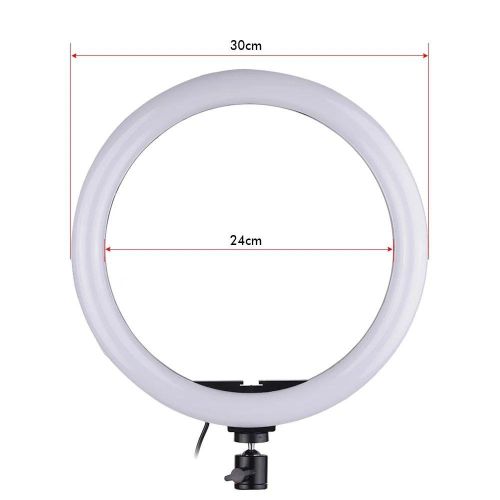 12 Inch Ring Light with 82" Tripod 2500K-8500K Dimmable LED RingLight 3 Color Modes 10 Brightness Level for YouTube Live TikTok Video WITH 2.1 HEAVY DUTY TRIPOD STAND Recording 12INCH