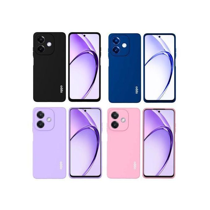Oppo A3X Soft Silicone Protective Cover – Shockproof Slim Phone Case, Black, Blue, Lilac and Pink
