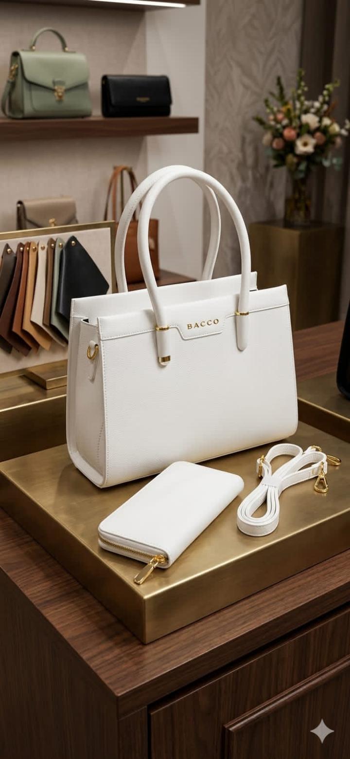 luxury red handbag set displayed in what looks like a high-end boutique or showroom.
