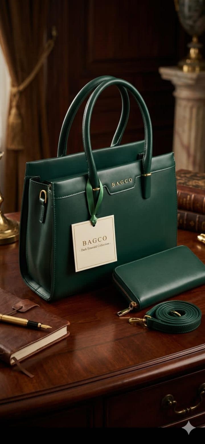 luxury red handbag set displayed in what looks like a high-end boutique or showroom.
