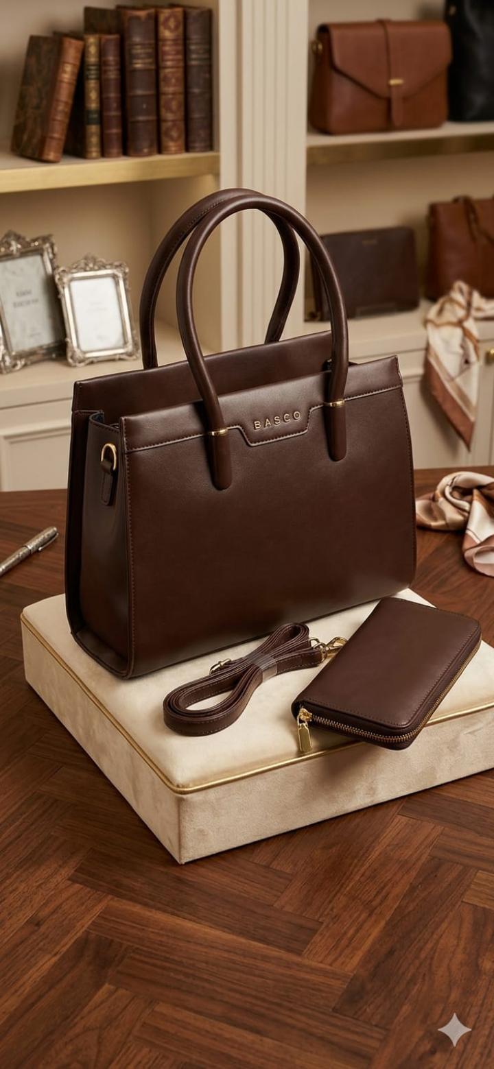 luxury red handbag set displayed in what looks like a high-end boutique or showroom.
