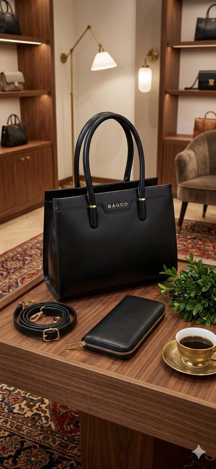 luxury red handbag set displayed in what looks like a high-end boutique or showroom.