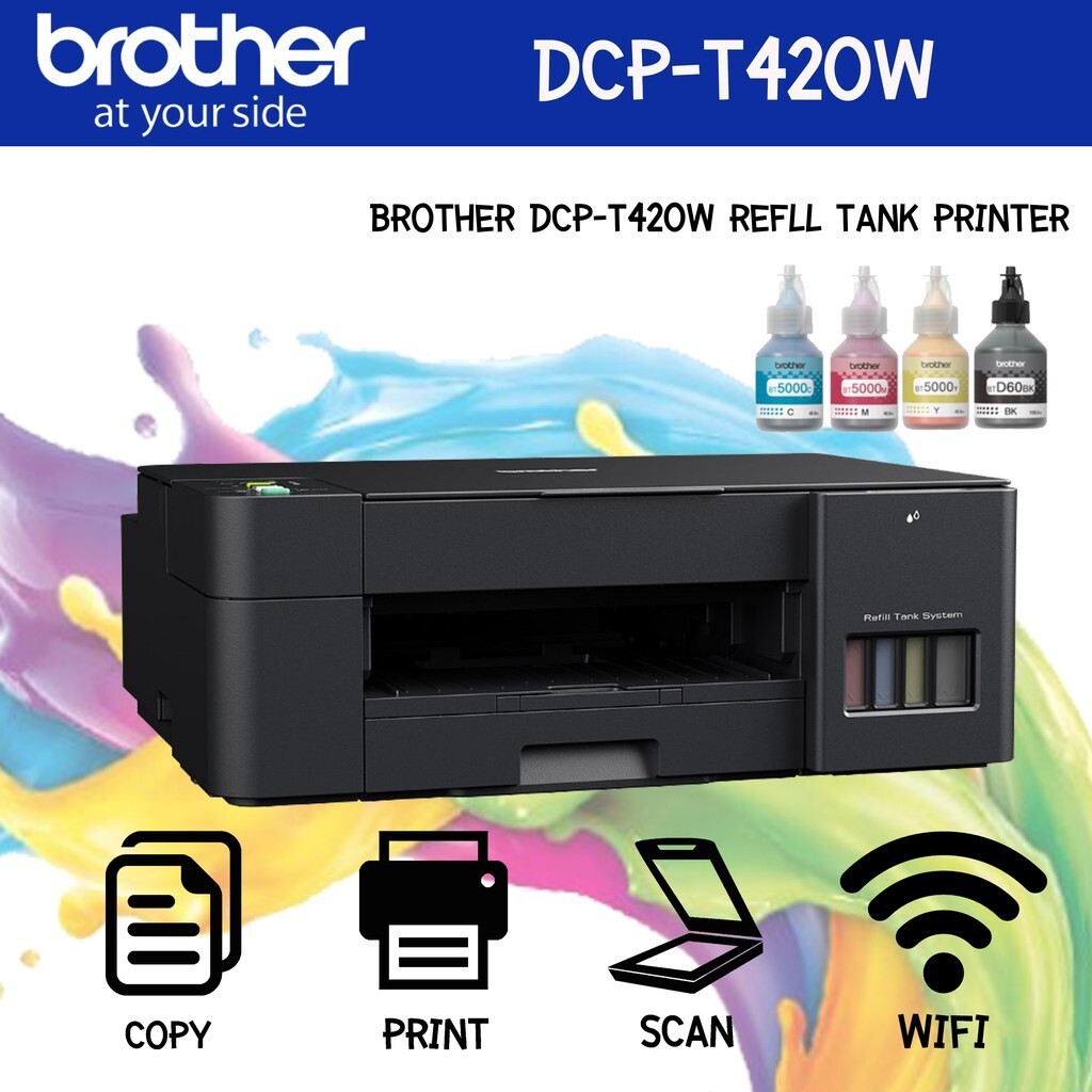 Brother DCP-T420W All-in One Ink Tank Refill System Printer with Built-in-Wireless Technology