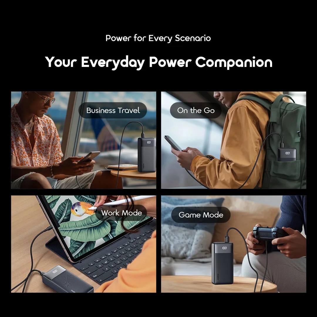 FLASH SALE!! Oraimo PowerNova QF1 Power Bank: | 27000mAh | 22.5W 2-Way Recharging | 3-Device Charging | USB-A/Type-C Ports | LED Digital Display | Overcurrent Protection | Power Banks