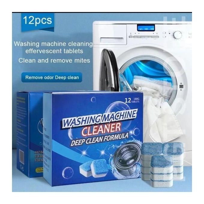 Washing Machine Cleaning Tablets 12PCS/Set Washing Machine Cleaner Deep Cleaning Remove Odor Deodorize & Remove Mold Washing Machine Decontamination