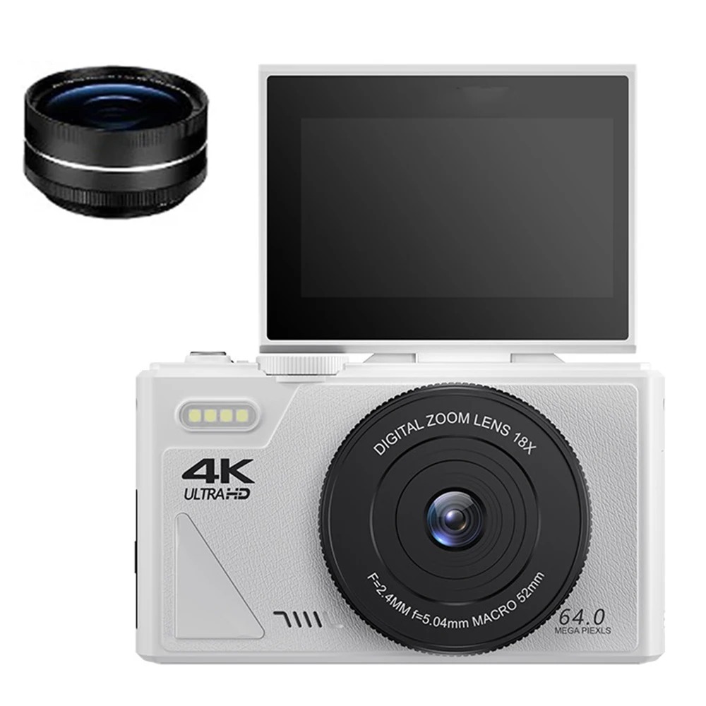 【Bantu Box】M550  64MP 4K Digital Camera 180° Flip Screen 18X Zoom Selfie Vlog Camcorder Wide Angle Macro UHD Video Camera Livestream WiFi Webcam