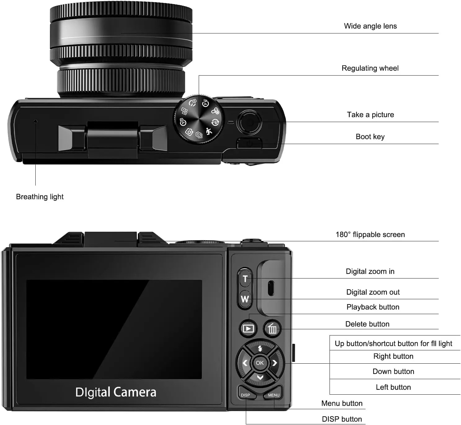 【Bantu Box】M550  64MP 4K Digital Camera 180° Flip Screen 18X Zoom Selfie Vlog Camcorder Wide Angle Macro UHD Video Camera Livestream WiFi Webcam