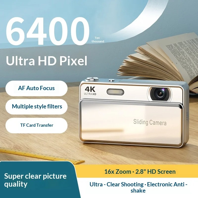 【Bantu Box】 M15 4K Digital Camera 64MP 16X Zoom AF Autofocus Compact Camera with Flash 2.8" Screen Portable Vlog Camera for Students Travel