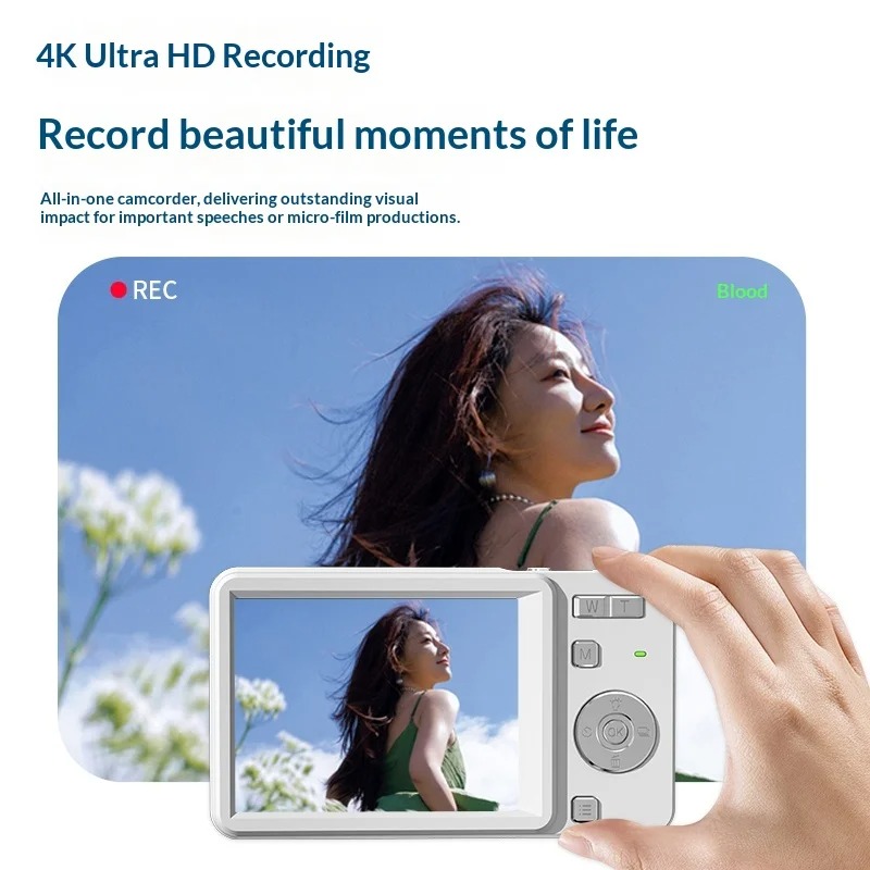 【Bantu Box】 M15 4K Digital Camera 64MP 16X Zoom AF Autofocus Compact Camera with Flash 2.8" Screen Portable Vlog Camera for Students Travel