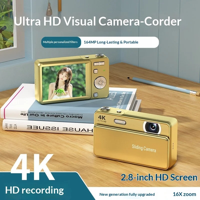 【Bantu Box】 M15 4K Digital Camera 64MP 16X Zoom AF Autofocus Compact Camera with Flash 2.8" Screen Portable Vlog Camera for Students Travel