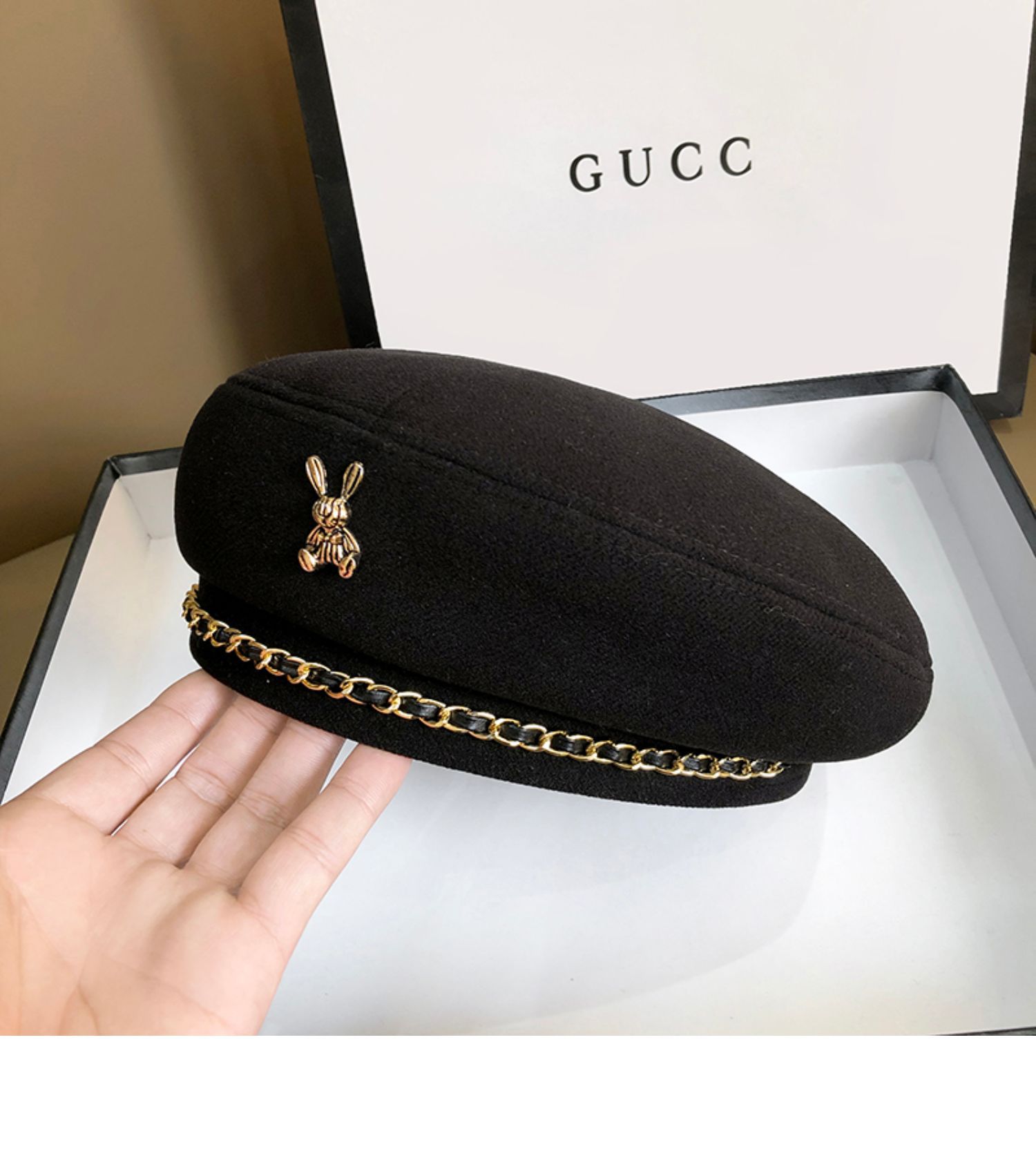 1PC Women Rabbit Berets Style For French Artist Warm Winter Beanie Hat Solid Color Elegant Lady All Matched Painter Caps