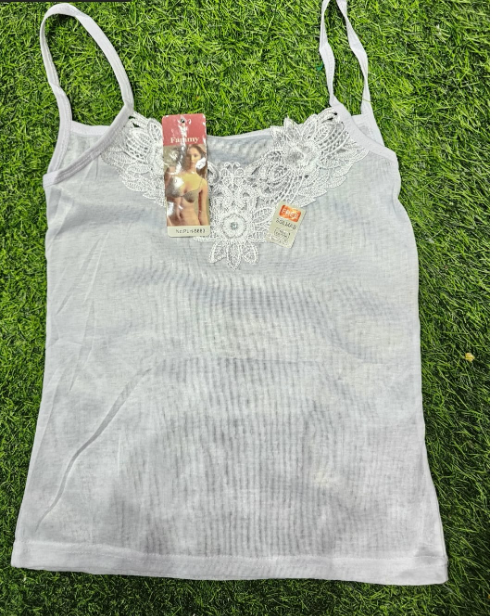 Girls' Lace Trimmed Camisole Tank Top - Elegant Embroidered Spaghetti Strap Innerwear