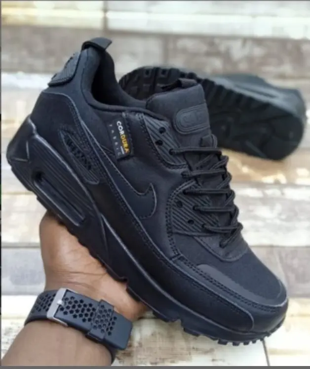 Nike Air Max 90 Casual Lifestyle Sneakers - Men's Cushioning Running Shoes - Available in Spider-Web Black, Olive, Grey/Yellow, Desert Sand & Triple Black