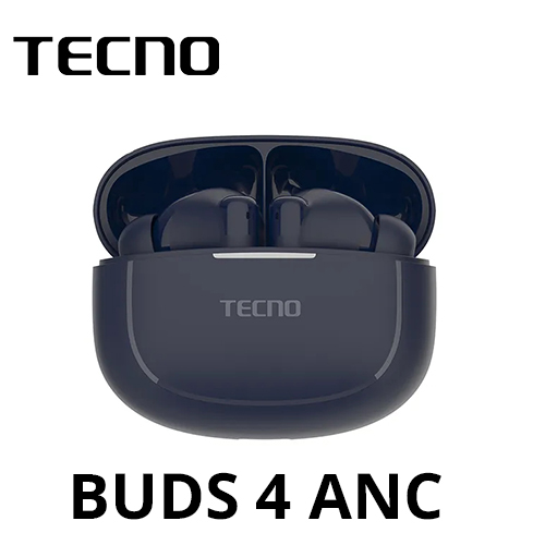 Tecno BUDS 4: ANC(Active Noise Cancellation) Immersive Sound 28 Hours Non-Stop Fun Bluetooth Earbuds