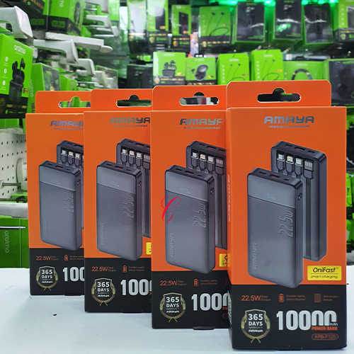 Amaya 10,000mAh Onifast Smart 22.5Watts Fast Charging Power Bank with 4 Built In Cables - APB-F129