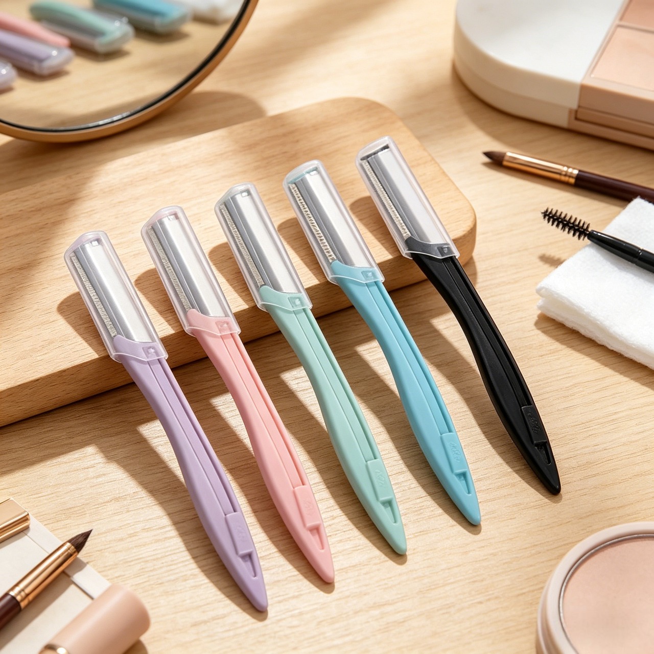 5PCS/Set Professional Eyebrow Trimmer Razor - Micro-Guard Safety Blade Facial Hair Remover Shaver for Women - Painless Eye Brow Shaping Tool