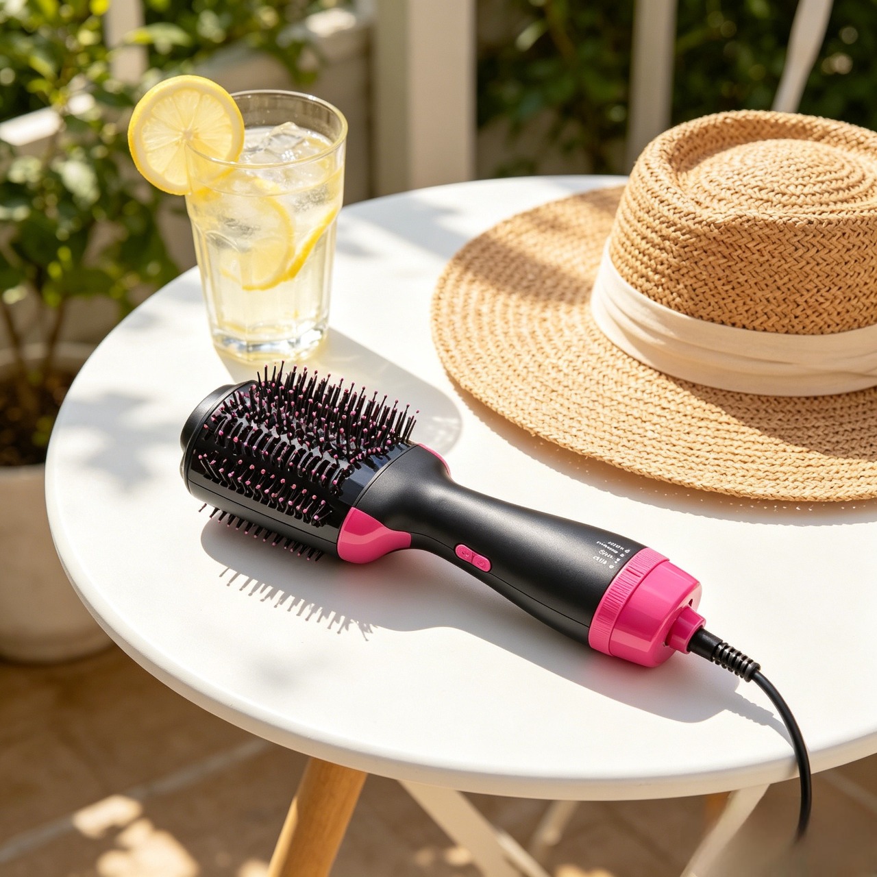 One-Step Hair Dryer & Volumizer Styler - 3-in-1 Hot Air Brush & Straightener Curler - Ionic Salon Hair Dryer Comb for All Hair Types