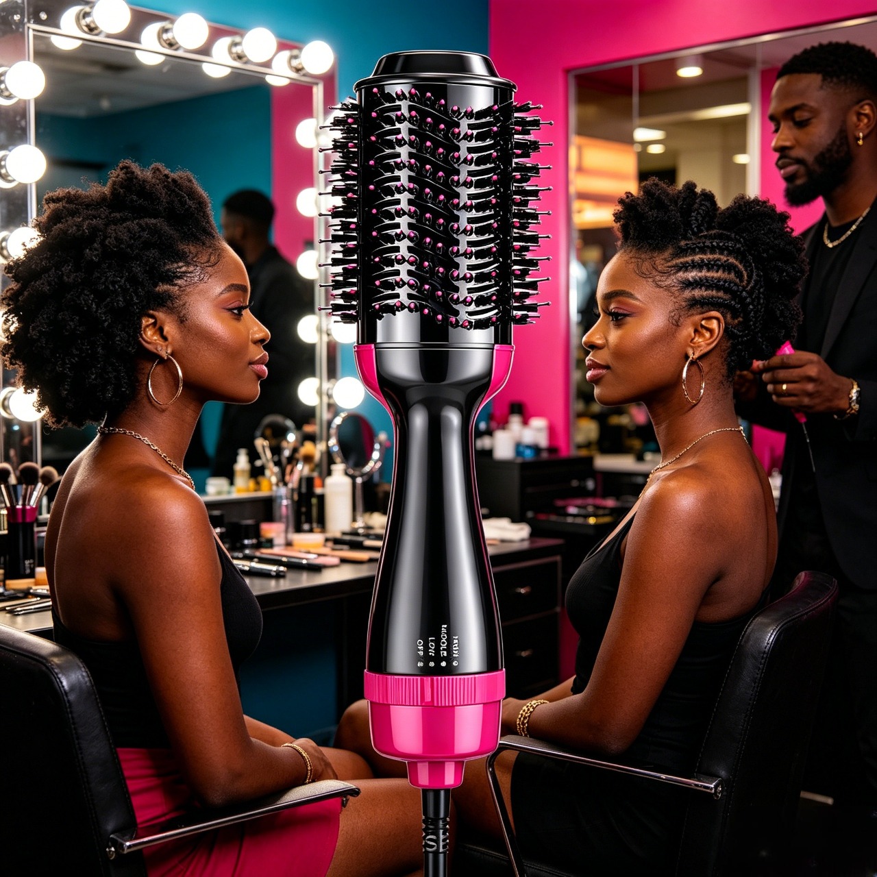 One-Step Hair Dryer & Volumizer Styler - 3-in-1 Hot Air Brush & Straightener Curler - Ionic Salon Hair Dryer Comb for All Hair Types