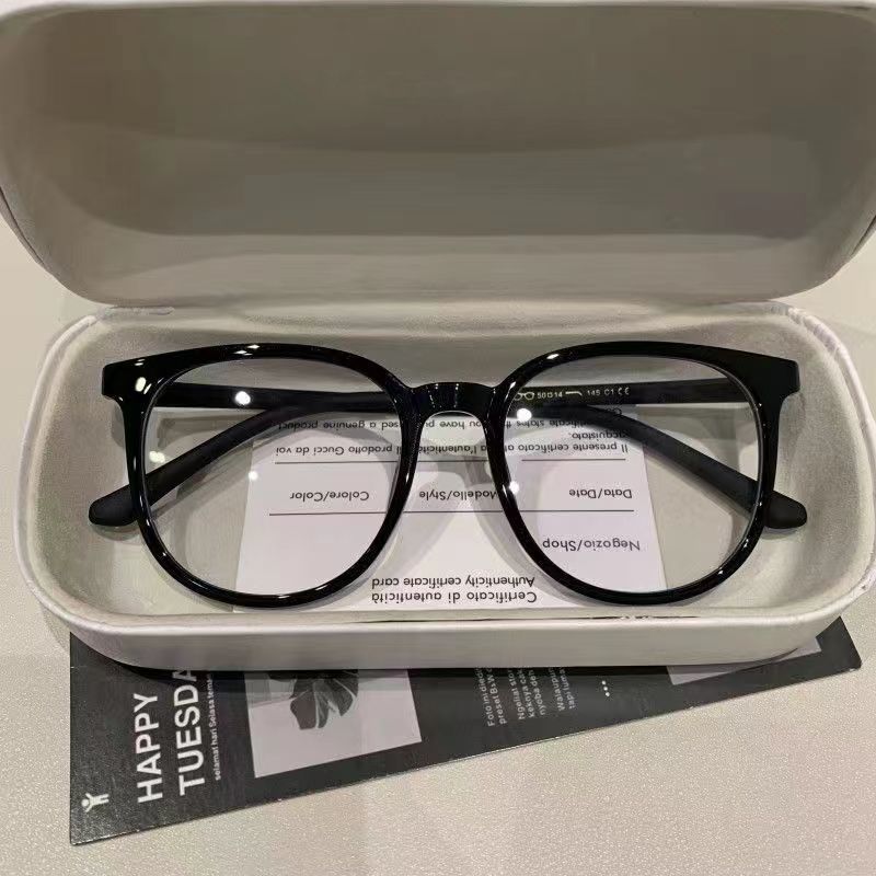 Fashion Large Frame Anti-Blue Light Glasses for Women & Men Retro Black Square Eyeglasses Clear Lens Spectacles - Classic Office Sty