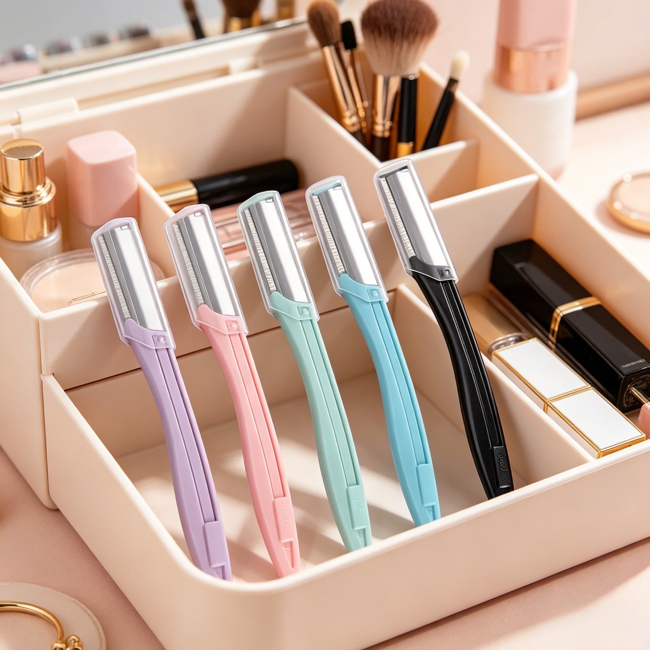 5PCS/Set Professional Eyebrow Trimmer Razor - Micro-Guard Safety Blade Facial Hair Remover Shaver for Women - Painless Eye Brow Shaping Tool