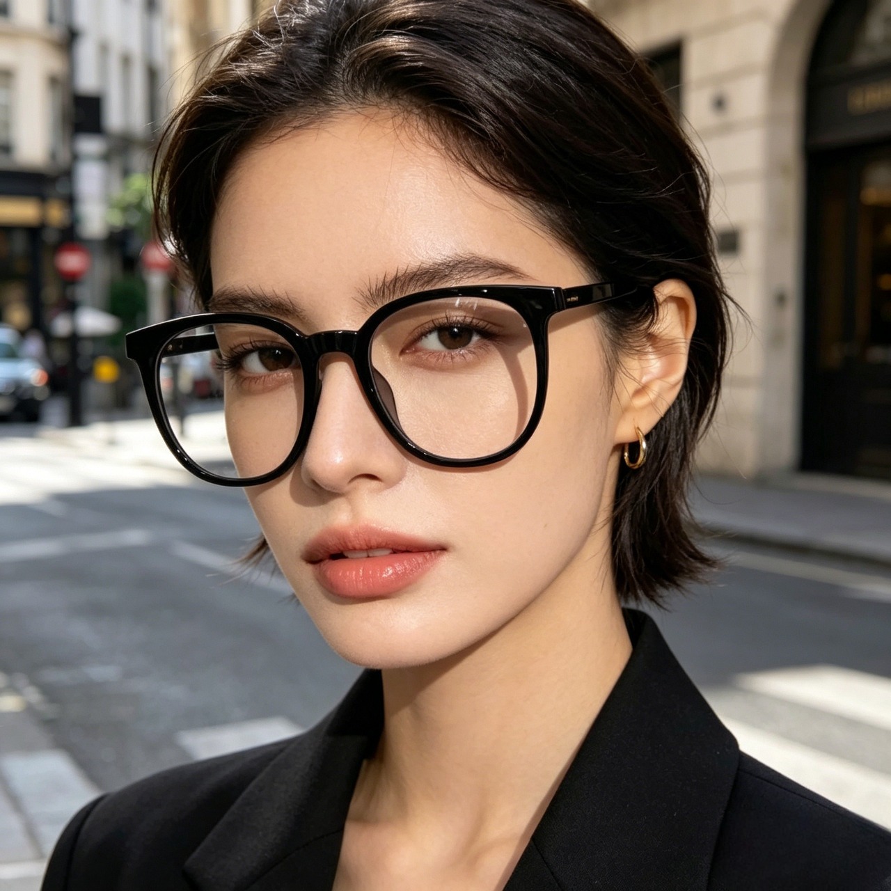 Fashion Large Frame Anti-Blue Light Glasses for Women & Men Retro Black Square Eyeglasses Clear Lens Spectacles - Classic Office Sty