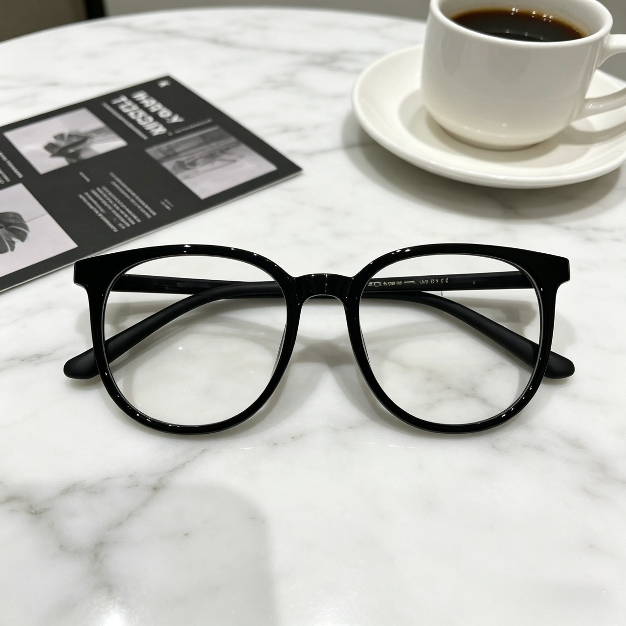 Fashion Large Frame Anti-Blue Light Glasses for Women & Men Retro Black Square Eyeglasses Clear Lens Spectacles - Classic Office Sty