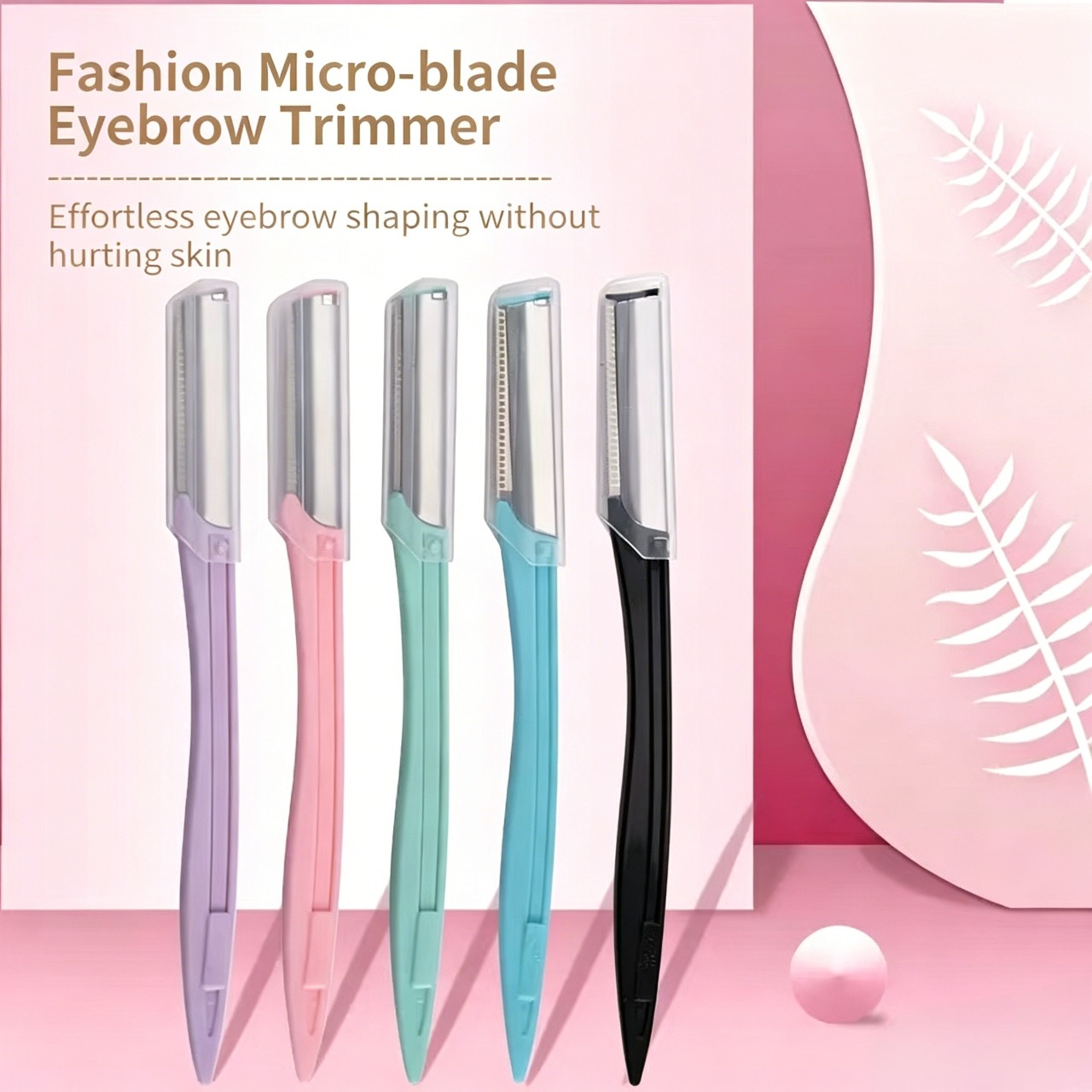 5PCS/Set Professional Eyebrow Trimmer Razor - Micro-Guard Safety Blade Facial Hair Remover Shaver for Women - Painless Eye Brow Shaping Tool