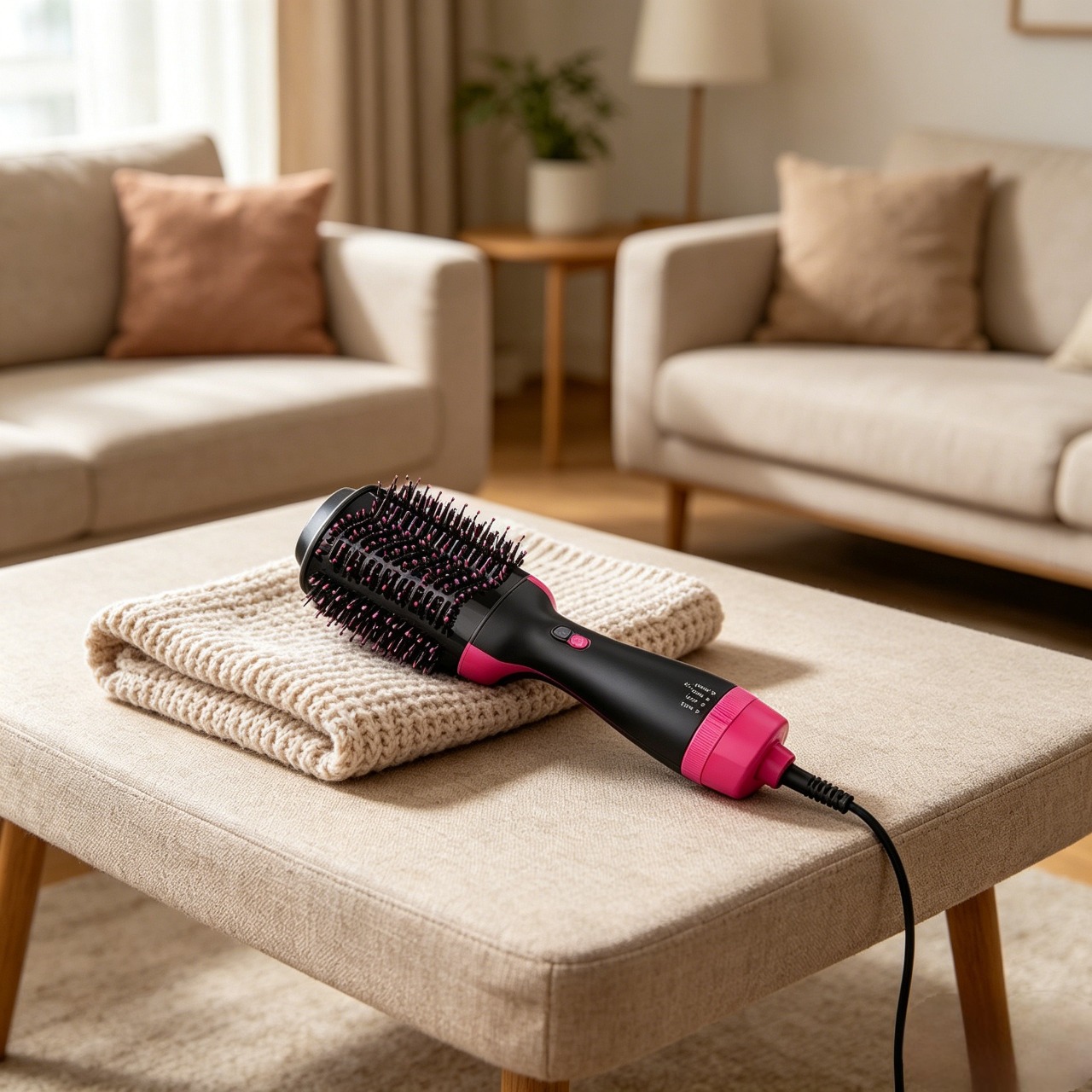 One-Step Hair Dryer & Volumizer Styler - 3-in-1 Hot Air Brush & Straightener Curler - Ionic Salon Hair Dryer Comb for All Hair Types