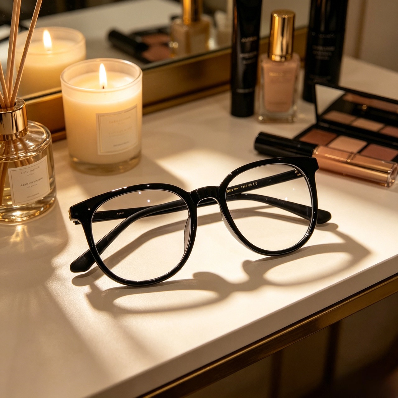 Fashion Large Frame Anti-Blue Light Glasses for Women & Men Retro Black Square Eyeglasses Clear Lens Spectacles - Classic Office Sty
