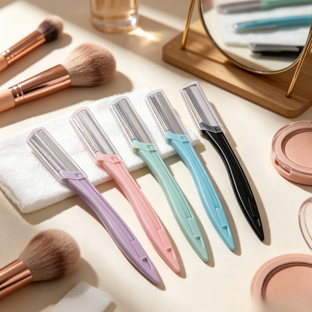 5PCS/Set Professional Eyebrow Trimmer Razor - Micro-Guard Safety Blade Facial Hair Remover Shaver for Women - Painless Eye Brow Shaping Tool