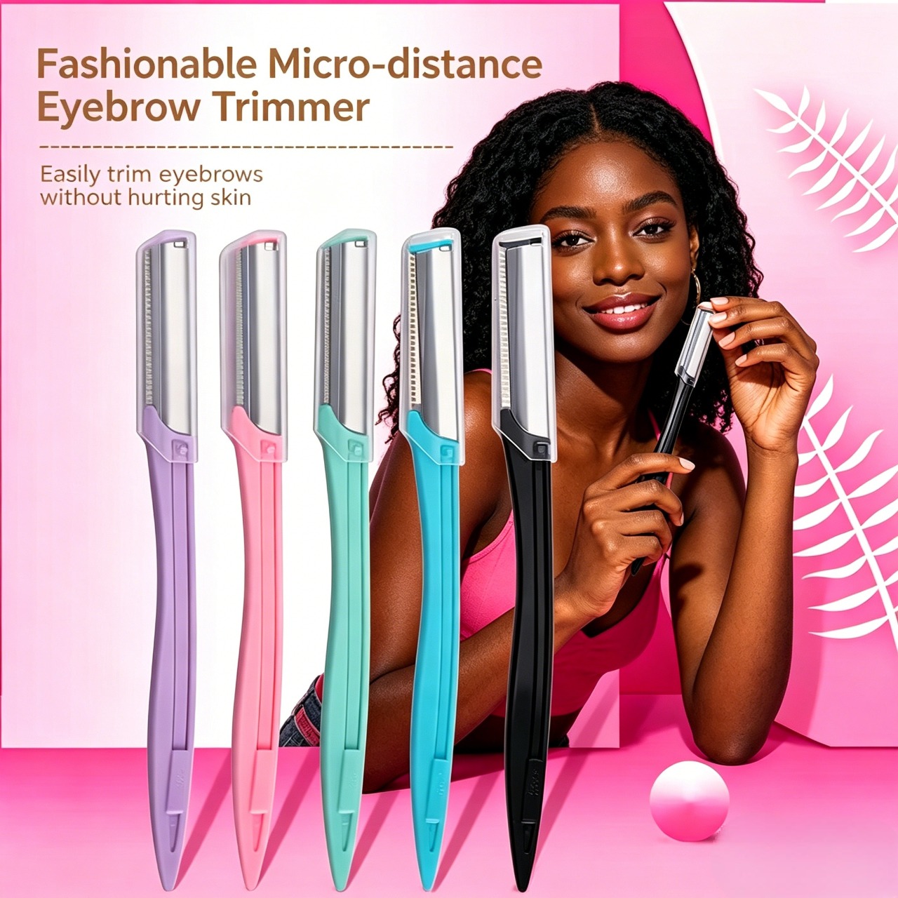 5PCS/Set Professional Eyebrow Trimmer Razor - Micro-Guard Safety Blade Facial Hair Remover Shaver for Women - Painless Eye Brow Shaping Tool