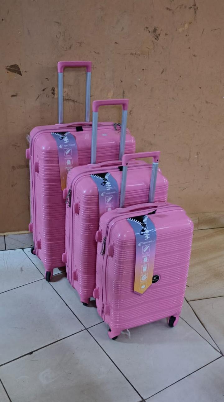 SUITCASE PEACH Fashion 3 IN 1 Unbreakable Luxurious Rubber Suitcase Briefcase Travel Bag Travel in style with this fashion-forward 3-in-1 luggage set. Crafted from unbreakable rubber