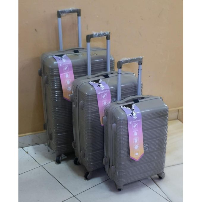 SUITCASE PEACH Fashion 3 IN 1 Unbreakable Luxurious Rubber Suitcase Briefcase Travel Bag Travel in style with this fashion-forward 3-in-1 luggage set. Crafted from unbreakable rubber