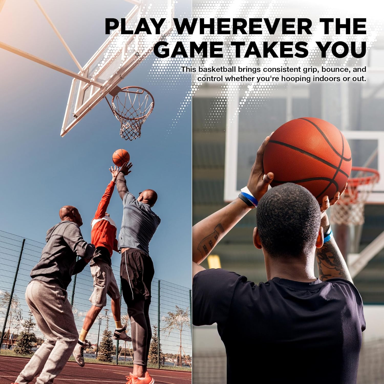Regail Size 5 Basketball for Kids – Durable Rubber Youth Training Ball with Wide Grip Channels, Indoor & Outdoor Use, Includes Pump & Accessories, Beginner‑Friendly Basketball for Practice & Fun