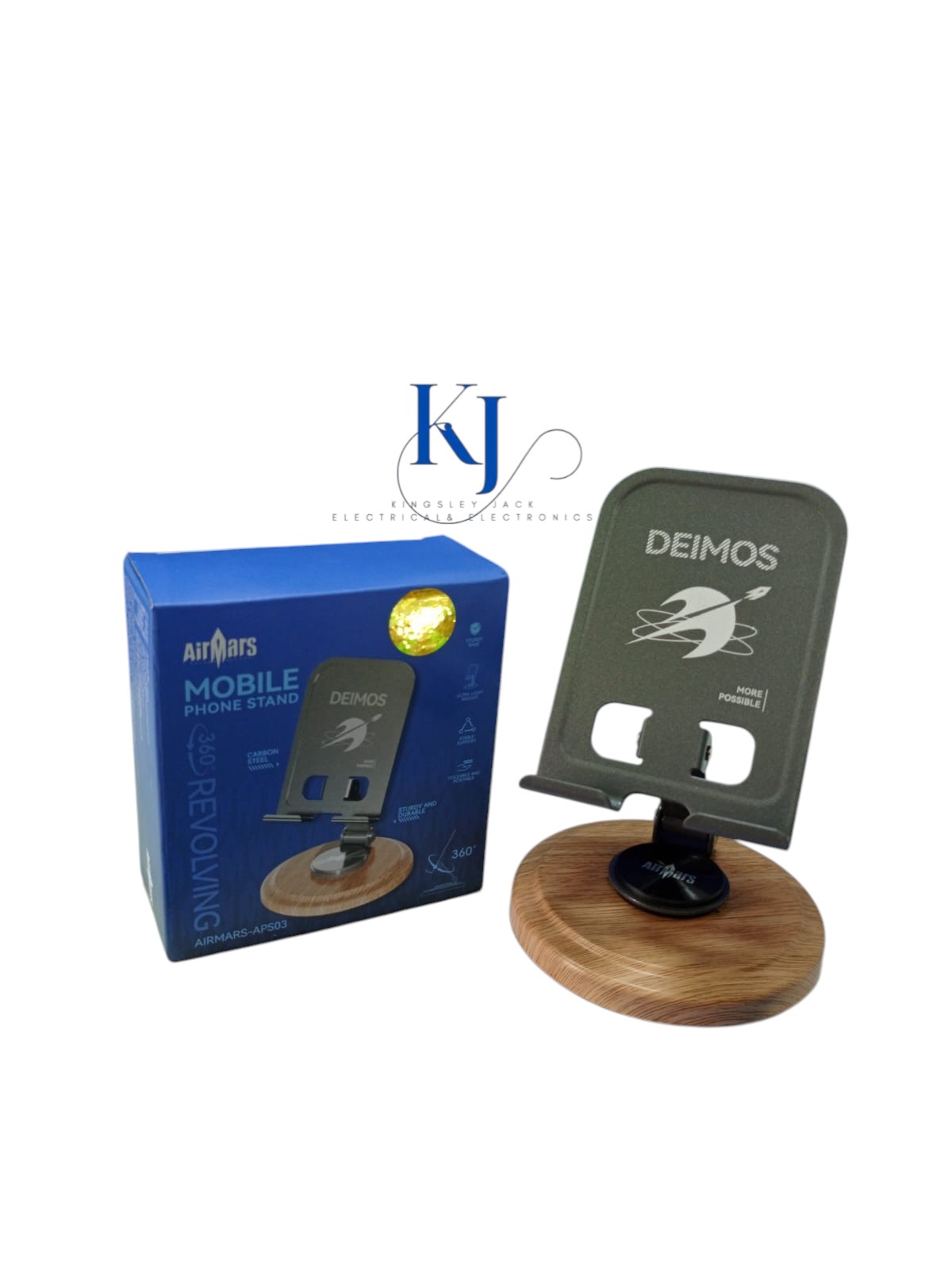 AIRMARS APS03 360° ROTATING MOBILE PHONE STAND – FOLDABLE DESK HOLDER FOR SMARTPHONES & TABLETS