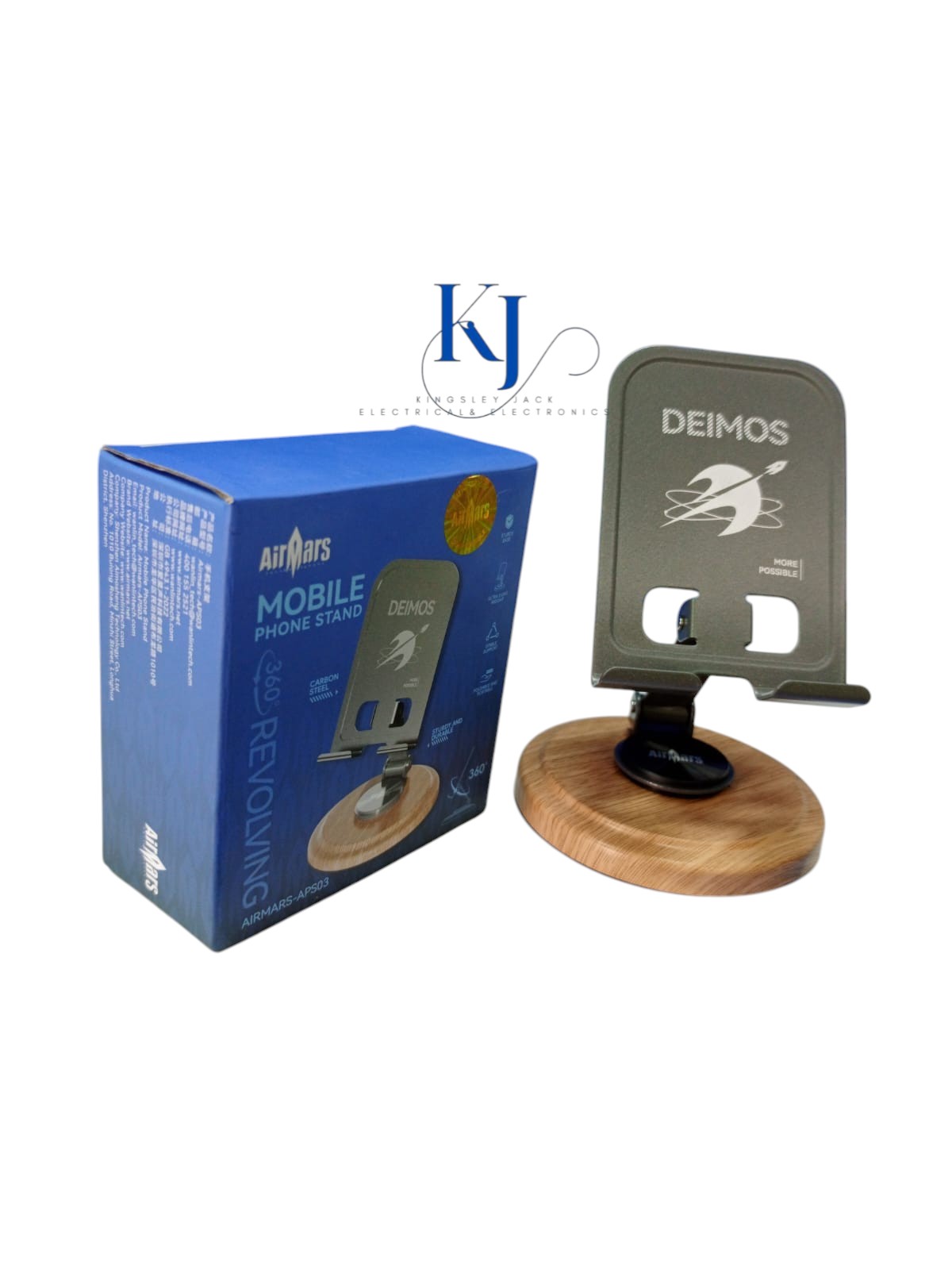 AIRMARS APS03 360° ROTATING MOBILE PHONE STAND – FOLDABLE DESK HOLDER FOR SMARTPHONES & TABLETS