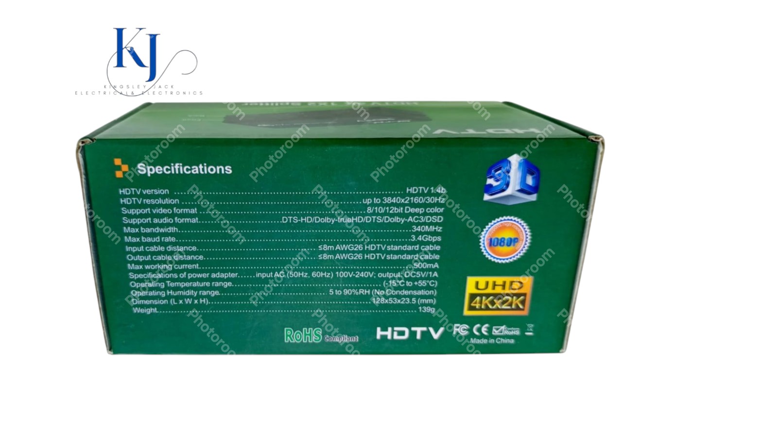 4K HDMI SPLITTER 1X2 HDTV 3D HDMI SIGNAL DISTRIBUTOR 1 INPUT 2 OUTPUTS
