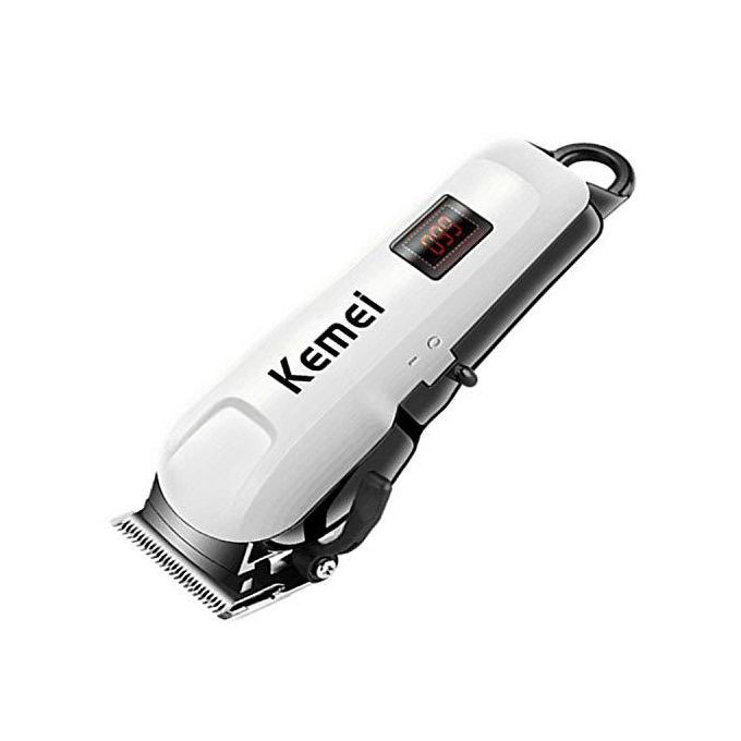 Kemei Professional Rechargeable Hair Clipper – Cordless Electric Haircut Machine With LCD Display.