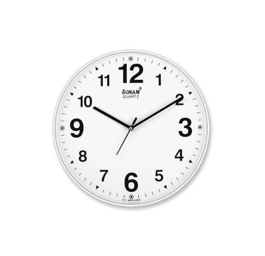 SONAM Round Office Wall clock - White